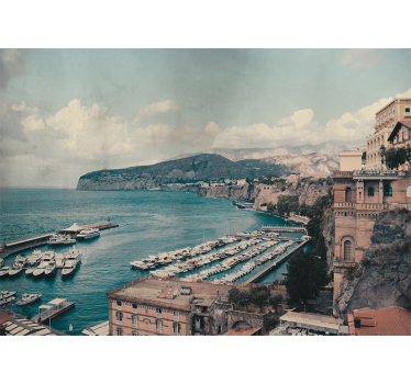 Sorrento táj dél-olaszországban a tenger falfestménye alatt - TenStickers