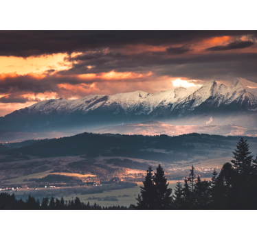 Arany felső lengyel tatry hegyi falfestmény - TenStickers