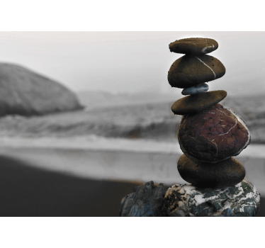 Egyensúlyban lévő kőhalmok - zen falfestmények - TenStickers