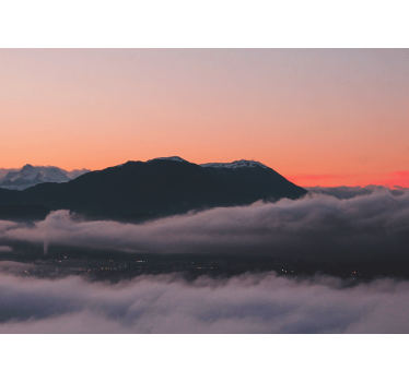 Hegyi naplemente kilátás táj falfestmények - TenStickers