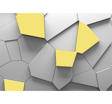 Geometrikus sárga panelek 3d hatású fototapéta - TenStickers