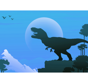 Dühös t-rex üvöltő falfestmény tapéta - TenStickers