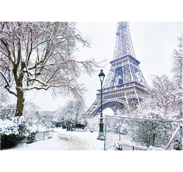 Párizsi falfestmények - eiffel-torony hóban - TenStickers