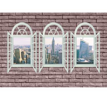 Ablak new york kilátás városkép falfestmények - TenStickers