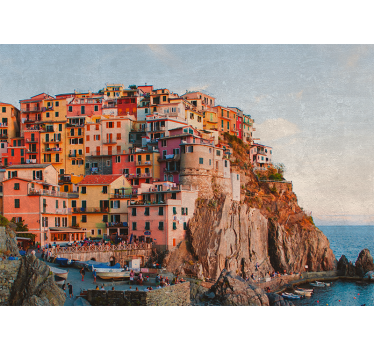 Vibráló tengerparti közösség városi falfestmény - TenStickers
