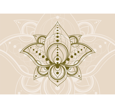 Arany lótuszvirág mintás mandala falfestmények - TenStickers