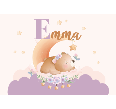 Alvó medve Éj - gyermek hálószoba falfestmények - TenStickers