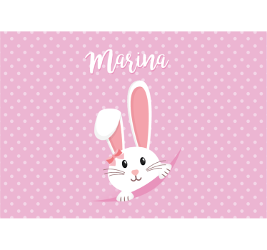 Nyuszi masnival gyermek hálószoba falfestmények - TenStickers