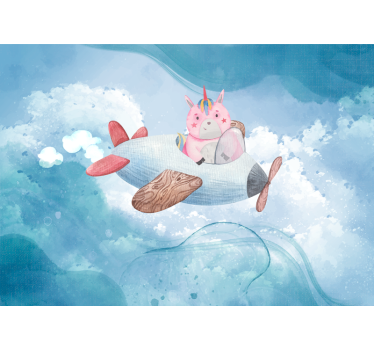 Repülő unikornis a kék égen fantasy falfestmény - TenStickers