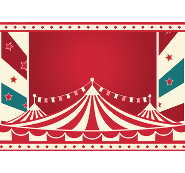 Fantasy cirkusz banner piros háttér gyermekek falfestmények - TenStickers