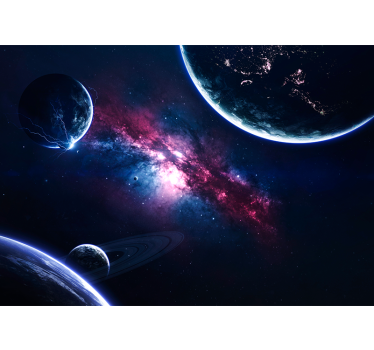 Bolygók az univerzumban tér falfestmény tapéta - TenStickers