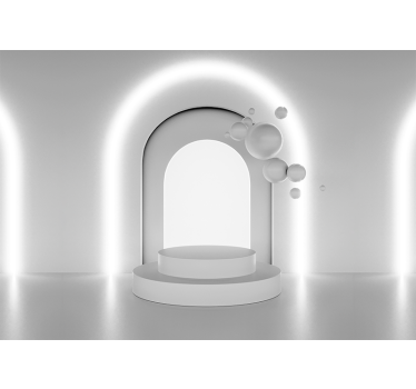 3d illúzió tér fehér golyós falfestmény tapéta - TenStickers