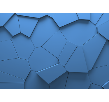 Kék geometriai formák 3d hatású falfestmény tapéta - TenStickers