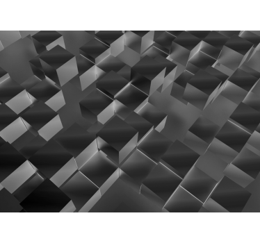 3d matt fekete csempe mintás falfestmény tapéta - TenStickers