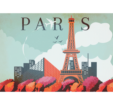 Párizsi falfestmények eiffel-torony városképpel - TenStickers