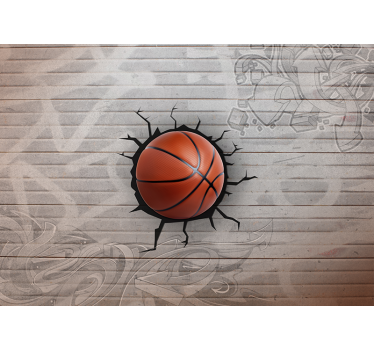 Kosárlabda graffiti falfestmény 3d - TenStickers