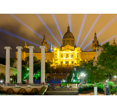 Barcelonai éjszakai fények Városi falfestmény - TenStickers