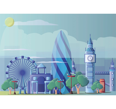 Londoni óvoda illusztráció Londoni fototapéta - TenStickers