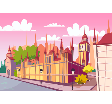 Rajzfilm városkép Londoni falfestmények - TenStickers