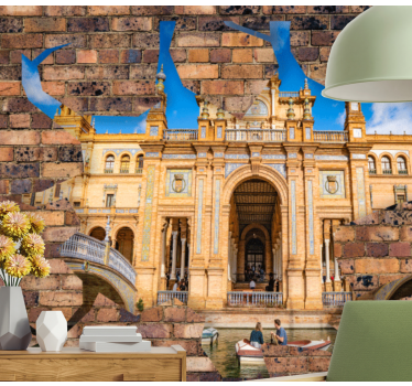 3d tégla effektus nézetek a sevilla 3d falfestményhez - TenStickers
