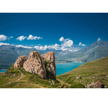 Hegyi tóparti kilátás Táj fototapéta - TenStickers