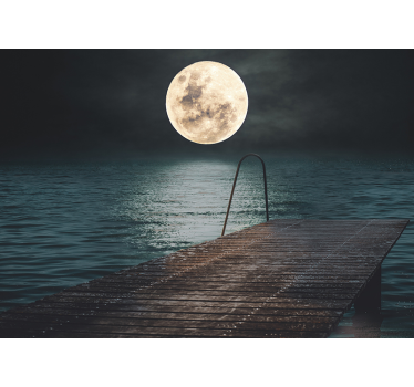 Telihold a tengeri táj falfestmény - TenStickers