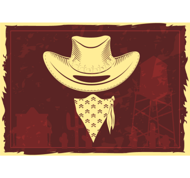 Cowboy kalap és kendő gyermek hálószoba falfestmények - TenStickers