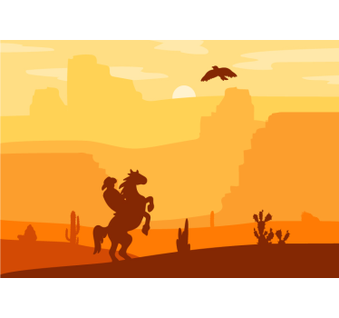 Gyermek hálószoba falfestmények cowboy a lovon - TenStickers