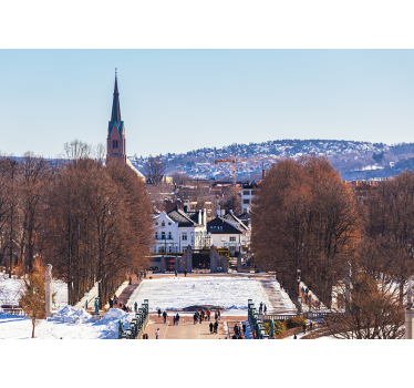 Városi falfestmény - festői városi utca - TenStickers