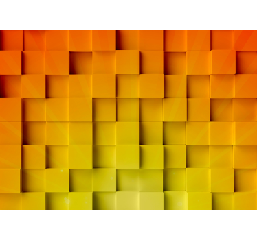 Narancssárga geometriai mozaik 3d falfestmény - TenStickers