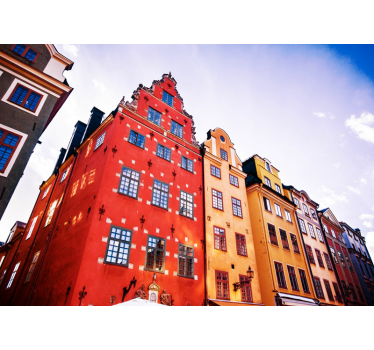 Gyönyörű házak stockholmi falfestmény - TenStickers