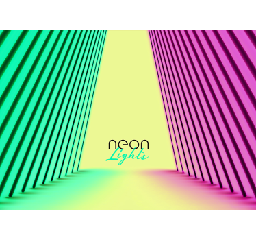 Piros zöld neonfény színpadon 3d freskó háttérkép - TenStickers