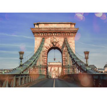 Panoráma budapest híd nézet 3d falfestmény tapéta - TenStickers