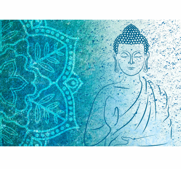 Buddha kék mandala falfestmények - TenStickers