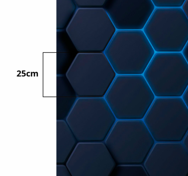 Sötét hatszögletű mintás 3d falfestmény tapéta - TenStickers