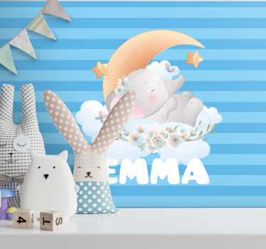 Alvó elefánt minták gyermek hálószoba falfestmények - TenStickers