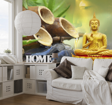 Arany buddha vízzel buddha falfestmény - TenStickers