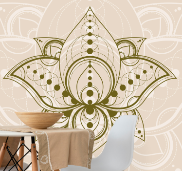 Arany lótuszvirág mintás mandala falfestmények - TenStickers