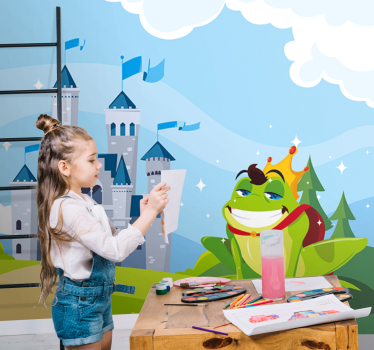 Béka herceg vár mesebeli gyerekek fototapéta - TenStickers