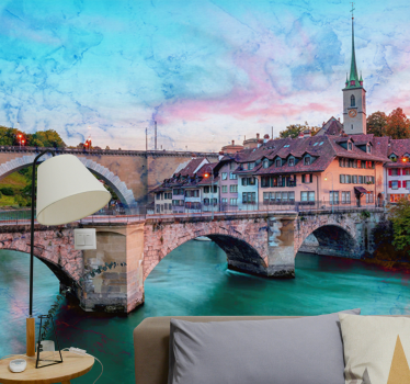 Bern híd panoráma városi falfestmény - TenStickers