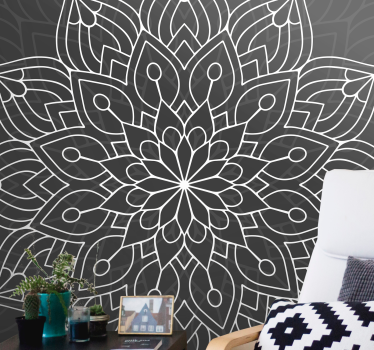 Bonyolult virágmintás Mandala fototapéta - TenStickers