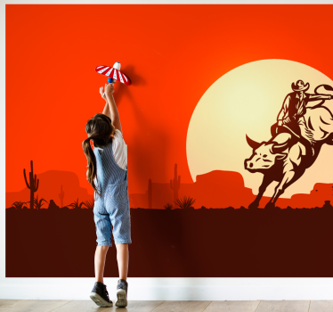 Cowboy bika lovaglás gyermek hálószoba falfestmények - TenStickers