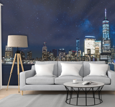 Csillagos éjszaka new york-i falfestmény felett - TenStickers