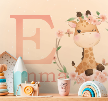 Cuki zsiráf mintás gyermek hálószoba falfestmények - TenStickers