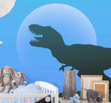 Dühös t-rex üvöltő falfestmény tapéta - TenStickers