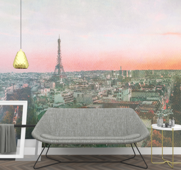 Eiffel-torony naplemente párizsi falfestmények - TenStickers