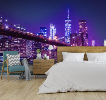 éjszakai new york-i falfestmény - TenStickers