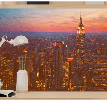 Empire state naplemente Városi falfestmény - TenStickers