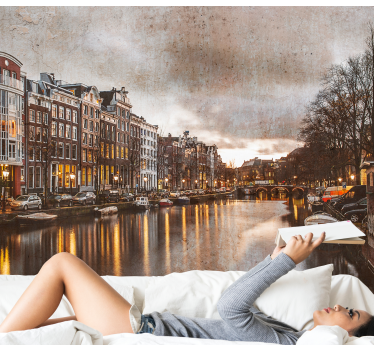 Falfestmények Ámsterdam csatorna nézet - TenStickers