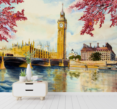 Festmény big ben város falfestménye - TenStickers